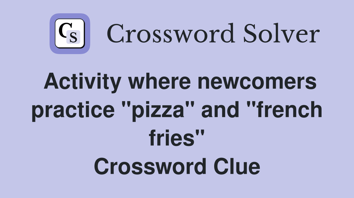 Activity where practice "pizza" and "french fries